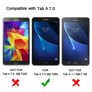 360 Rotacijski PU Usnje Primeru Tablični Primeru za Samsung Galaxy Tab A6 7.0-palčni 2016 T280 T285 SM-T280 SM-T285 Kritje Funda Coque