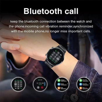 2021 Nove Bluetooth Klic Pametno Gledati Moške IP68 Vodotesen Polni, Zaslon na Dotik, Športna Fitnes Smartwatch po Meri Obraz Za Android IOS