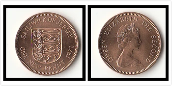 Jersey 1 Peni Kovanec V Evropi Novo Izvirno Unc Kovancev Spominska Izdaja Ob Resnično Redkih Eu Naključno Leto