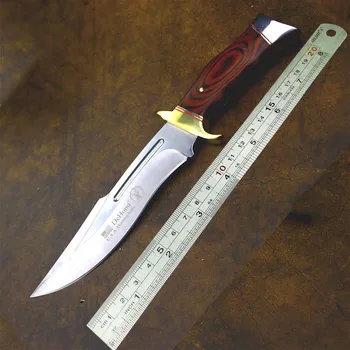 U. S. A. Dehone Prostem Streljanje Nož z Barvo Lesa Ročaj 9CR18MO High-end Taktično Nož z Ročno Brušeni Oster Nož za Kampiranje
