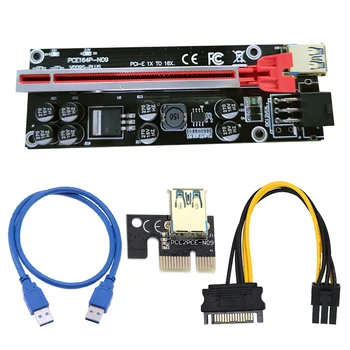 VER009S Plus PCI-E Riser Card 009S PCIE X1 da X16, 6Pin Moč 30 CM 60 CM 100 CM USB 3.0 Kabel za Grafične Kartice GPU Rudarstvo