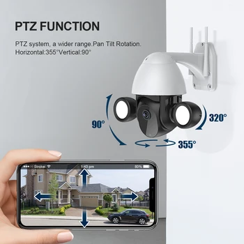 INQEMGA 1080P TUYA Smart IP Kamera, Wifi Nadzor Vrt Led Osvetlitev AI Mobilne Odkrivanje PTZ Prostem 4X Digitalna Povečava Fotoaparata