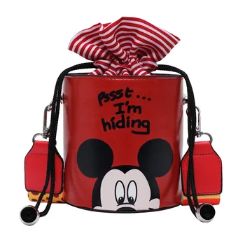 Disney majhni torbici nov modni tisk Mickey Mouse srčkan risanka dekle divje mini crossbody vedro majhen kovanec vrečko